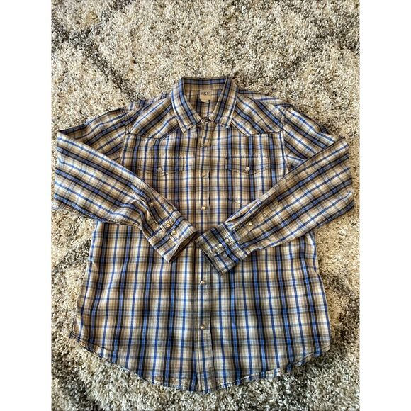 BKE Contour‎ Fit Pearl Snap Western Shirt L - Picture 1 of 5